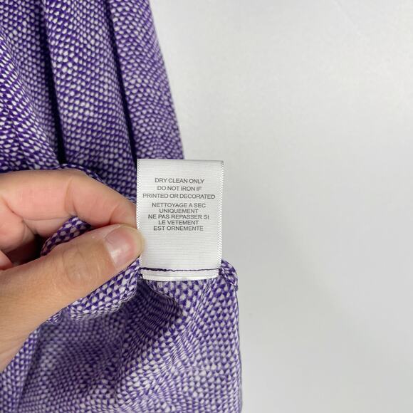 Joie Small S Purple Silk Textural Print Addie B Blouse Top VNeck 3/4 Sleeve - Picture 8 of 9